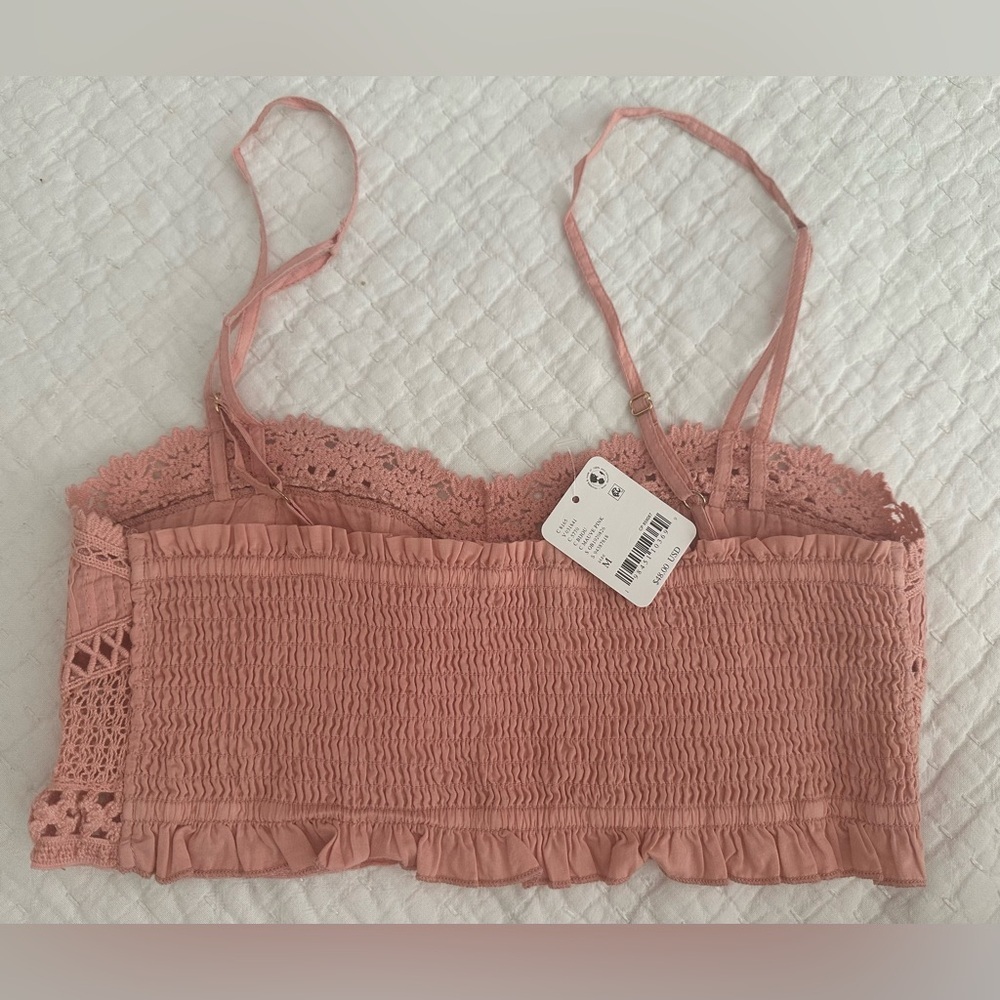 Free People Tallulah Lace Trim Bralette in Mauve Size M NWT $48 - Picture 6 of 6